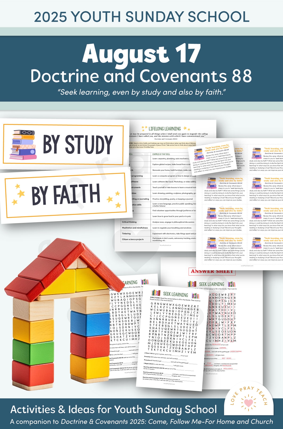 Youth Sunday School 2025 Printable Lesson Pack for August 11–17: “Establish … a House of God” Doctrine and Covenants 88, A Companion Guide to the Come, Follow Me Program