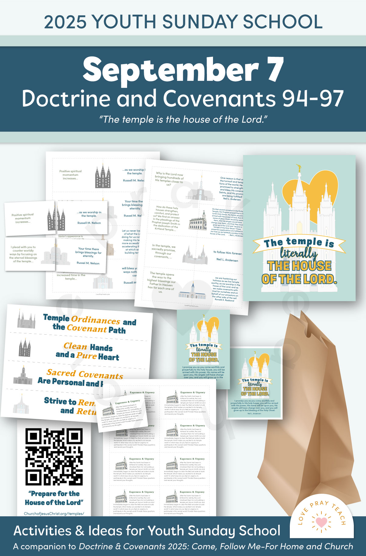 Youth Sunday School 2025 Printable Lesson Pack for September 1–7: “For the Salvation of Zion” Doctrine and Covenants 94–97, A Companion Guide to the Come, Follow Me Program
